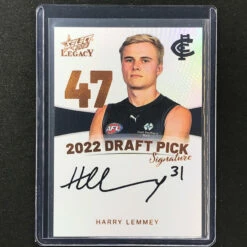 2023 Legacy AFL HARRY LEMMEY 2022 Draft Pick Signature Auto Copper 13/175