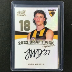 2023 Legacy AFL JOSH WEDDLE 2022 Draft Pick Signature Auto Gold 15/90