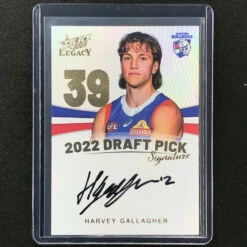 2023 Legacy AFL HARVEY GALLAGHER 2022 Draft Pick Signature Auto Gold 29/90