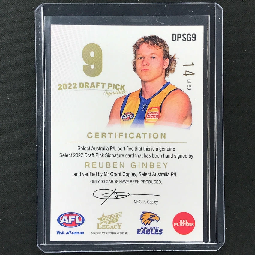 2023 Legacy AFL REUBEN GINBEY 2022 Draft Pick Signature Auto Gold 14/90 4 2023 Legacy AFL REUBEN GINBEY 2022 Draft Pick Signature Auto Gold 14/90 - Image 2