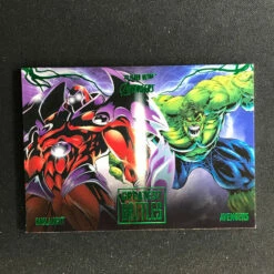 2022 Fleer Ultra Avengers ONSLAUGHT VS. AVENGERS Greatest Battle Green Foil #13