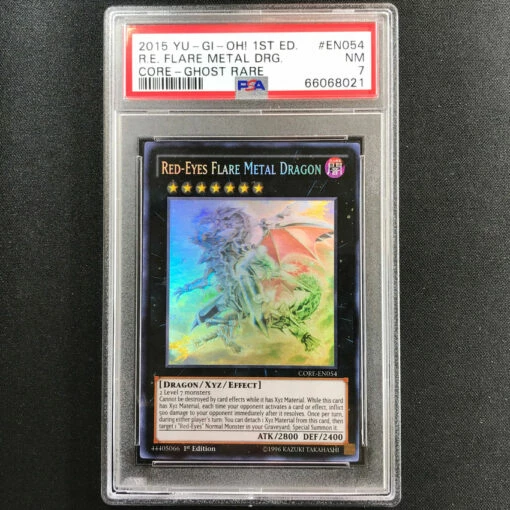 PSA 7 Red-Eyes Flare Metal Dragon - CORE-EN054 - Ghost Rare 1st Edition 021 1 PSA 7 Red-Eyes Flare Metal Dragon - CORE-EN054 - Ghost Rare 1st Edition 021 -Mystic Cards Game Shop 121322gaming 45 850x