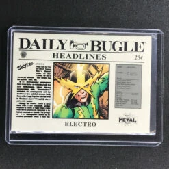 2021-2022 Marvel Spider-Man Metal Universe ELECTRO Daily Bugle Headlines #6
