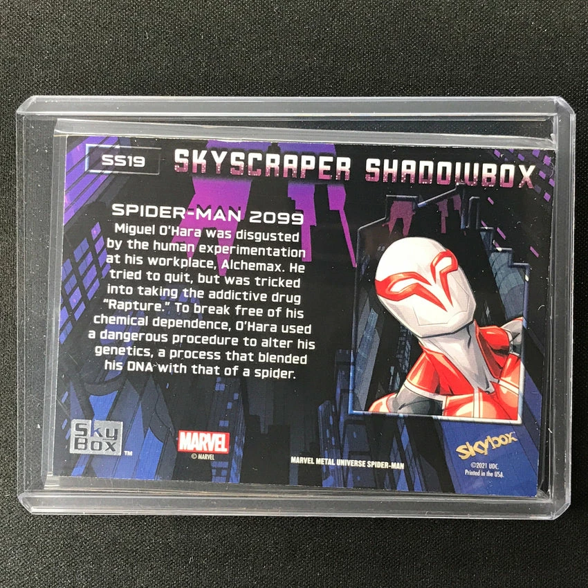 2021-2022 Marvel Spider-Man Universe SPIDER-MAN 2099 Skyscraper Shadowbox SP #19 4 2021-2022 Marvel Spider-Man Universe SPIDER-MAN 2099 Skyscraper Shadowbox SP #19 - Image 2