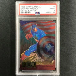 1995 Marvel Metal CAPTAIN AMERICA Metal Blaster #2 PSA 9 (138)