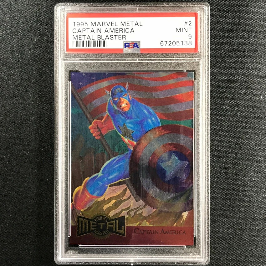 1995 Marvel Metal CAPTAIN AMERICA Metal Blaster #2 PSA 9 (138) 3 1995 Marvel Metal CAPTAIN AMERICA Metal Blaster #2 PSA 9 (138)