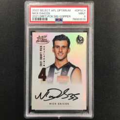 2022 Optimum NICK DAICOS Draft Pick Signatures Rookie Auto Copper 27/170 PSA 9