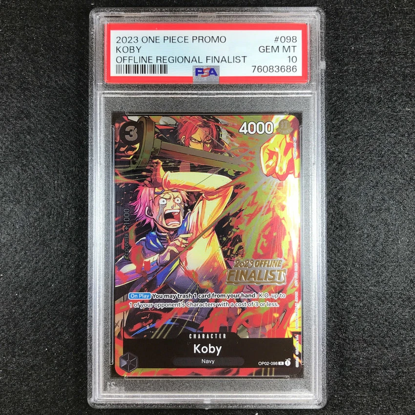 One Piece PSA 10 Koby - OP02-098 - 2023 Offline Finalist Stamp Promo 686 3 One Piece PSA 10 Koby - OP02-098 - 2023 Offline Finalist Stamp Promo 686