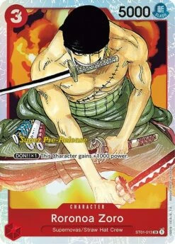 One Piece Roronoa Zoro - ST01-013 - SR - Super Pre Release Promo
