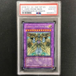 PSA 10 GEM MINT Elemental Hero Divine Neos - CSOC-EN098 - Secret Rare 1st Edition 317