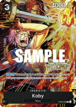 One Piece Koby #OP02-098 - 2023 Online Participant Stamp Promo