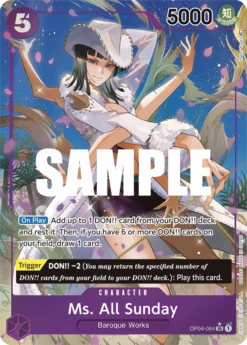 One Piece ALTERNATE ART Ms. All Sunday #OP04-064 - SR OP-04 Kingdoms Of Intrigue