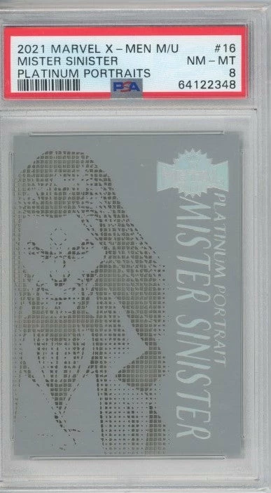 2020-21 X-Men Metal Universe MISTER SINISTER Platinum Portraits SSP #16 PSA 8 (348) 3 2020-21 X-Men Metal Universe MISTER SINISTER Platinum Portraits SSP #16 PSA 8 (348)