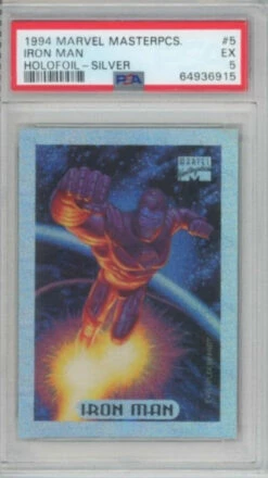 1994 Marvel Masterpieces IRON MAN Holofoil Silver #5 PSA 5 (915)