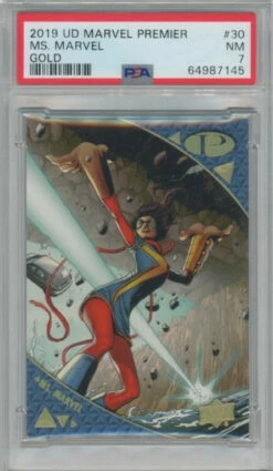 2019 Marvel Premier MS. MARVEL Gold 9/15 PSA 7