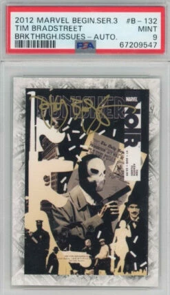 2012 Marvel Beginnings Series 3 TIM BRADSTREET Issues Auto #132 PSA 9 (547)