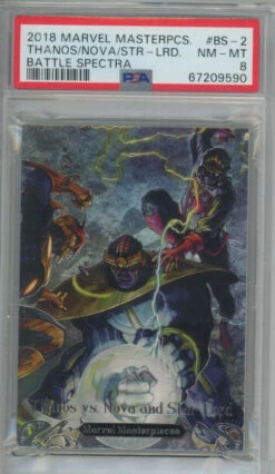 2018 Marvel Masterpieces THANOS NOVA STAR-LORD Battle Spectra #2 PSA 8 (590)