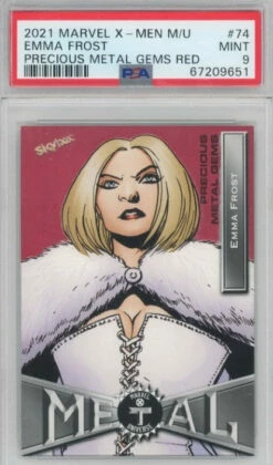 2020-21 X-Men Metal Universe EMMA FROST Precious Metal Gems PMG Red 58/100 PSA 9
