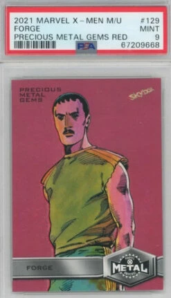 2020-21 X-Men Metal Universe FORGE Precious Metal Gems PMG Red 67/100 PSA 9