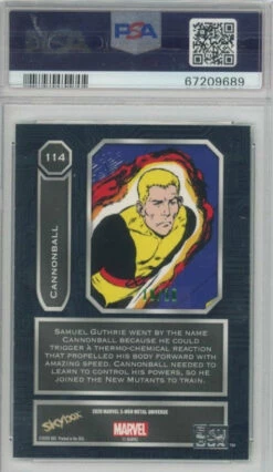 2020-21 X-Men Universe CANNONBALL Precious Metal Gems PMG Green 10/10 PSA 9 -Mystic Cards Game Shop PSA 67209689 back 850x