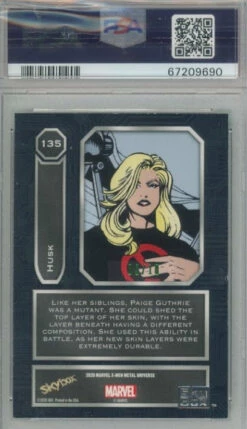 2021 Marvel X-Men Metal Universe HUSK Precious Metal Gems PMG Green 9/10 PSA 8 -Mystic Cards Game Shop PSA 67209690 back 850x