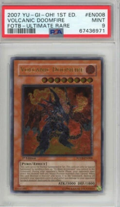 PSA 9 Volcanic Doomfire - FOTB-EN008 - Ultimate Rare 1st Edition 971