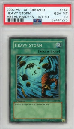 PSA 10 Heavy Storm - MRD-142 - Super Rare Metal Raiders 1st Edition 275