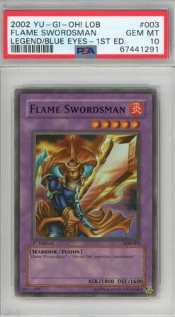 PSA 10 Flame Swordsman - LOB-003 - Super Rare 1st Edition Glossy 291
